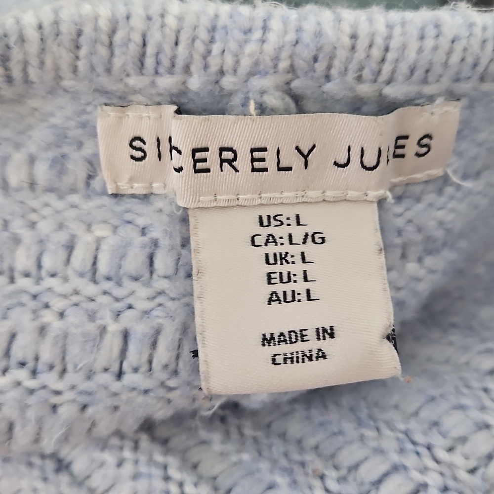 Sincerely Jules Cropped Ribbed Sweater Size Large - Picture 4 of 5
